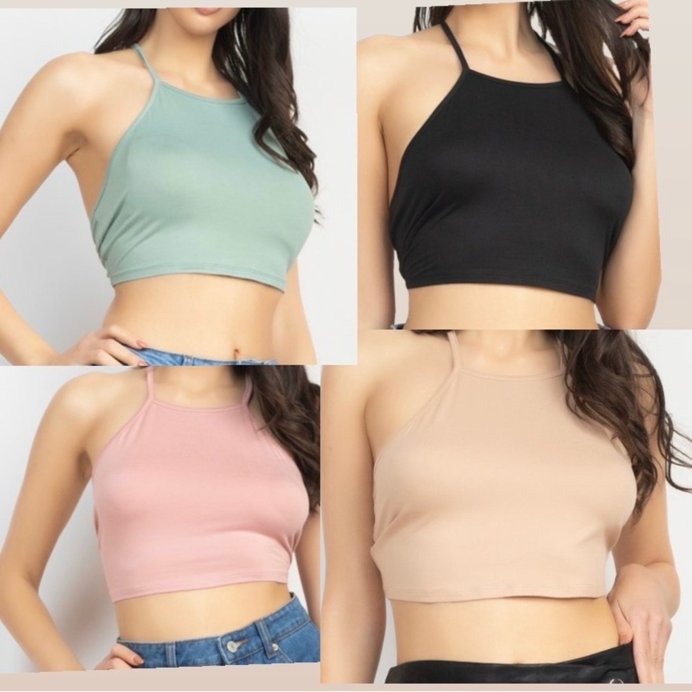 Set of 4 Halter Neck Crop Top summer ready